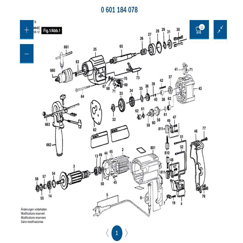Interruptor para Furadeira GBM 10/GBM 550 9618086703 BOSCH
